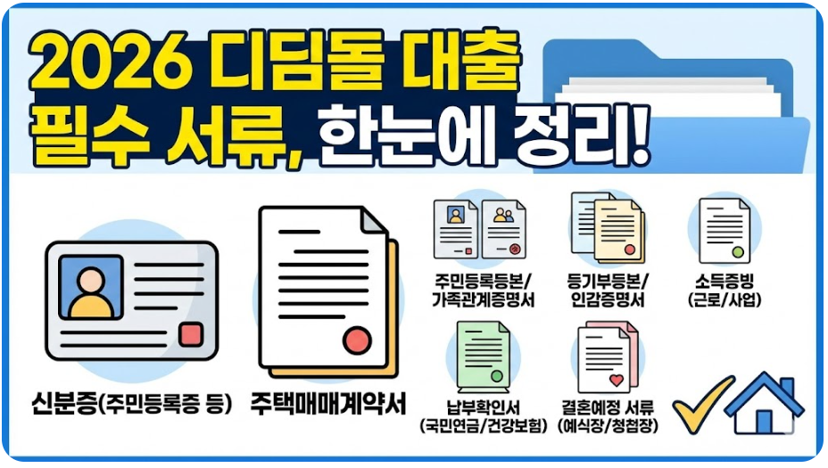 2026 디딤돌 대출 준비서류 쉽게 준비해 보세요.